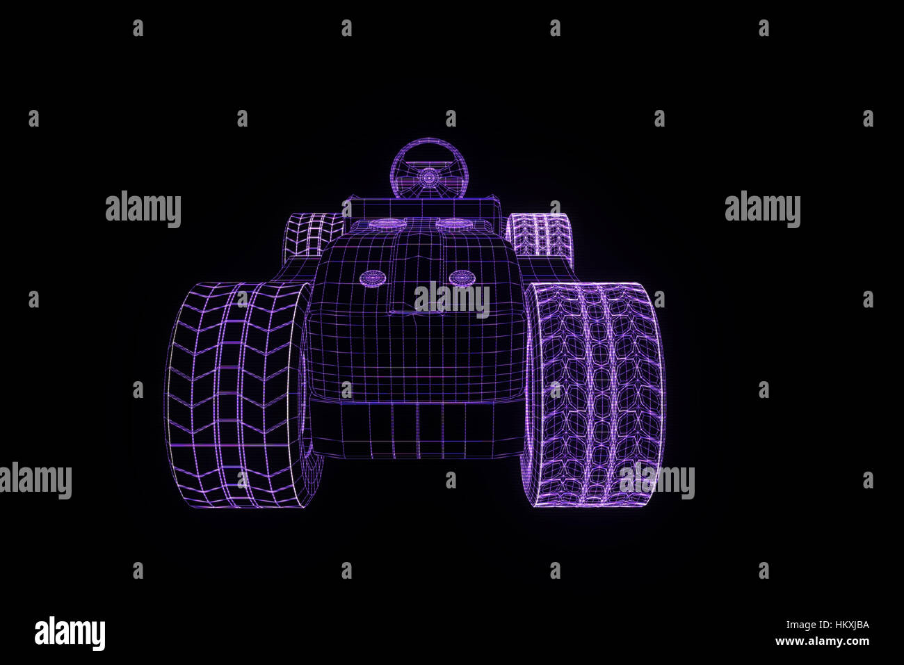 Wireframe Racing Game Racing Go Kart Hologram Wireframe. Nice 3D Rendering Stock Photo - Alamy