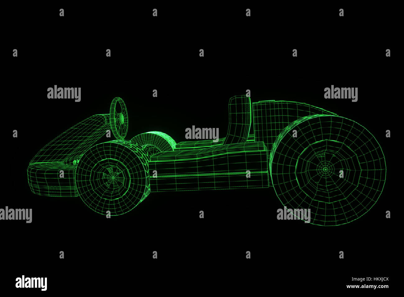 Wireframe Racing Game Racing Go Kart Hologram Wireframe. Nice 3D Rendering Stock Photo - Alamy