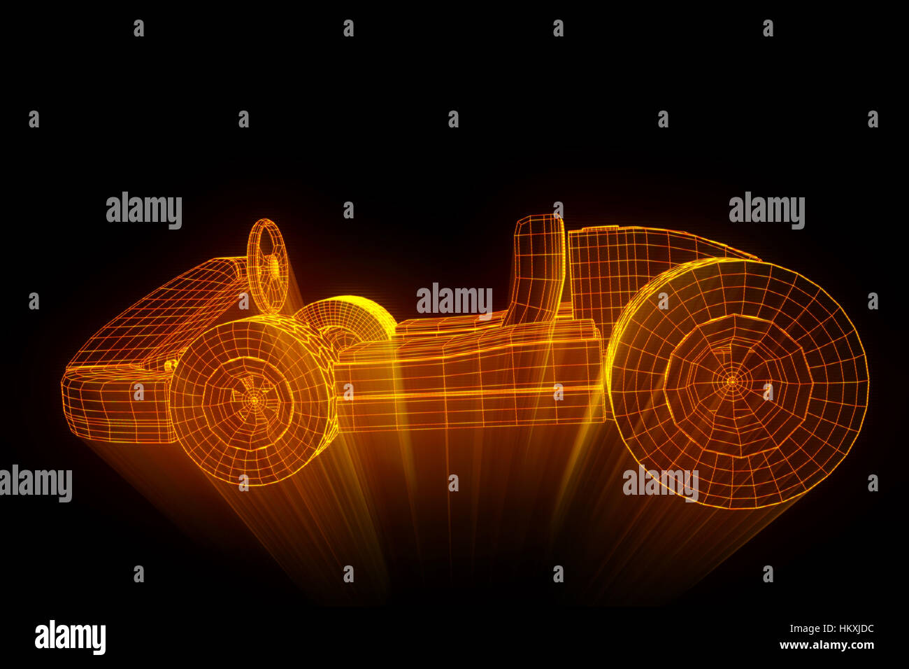 Wireframe Racing Game Racing Go Kart Hologram Wireframe. Nice 3D Rendering Stock Photo - Alamy