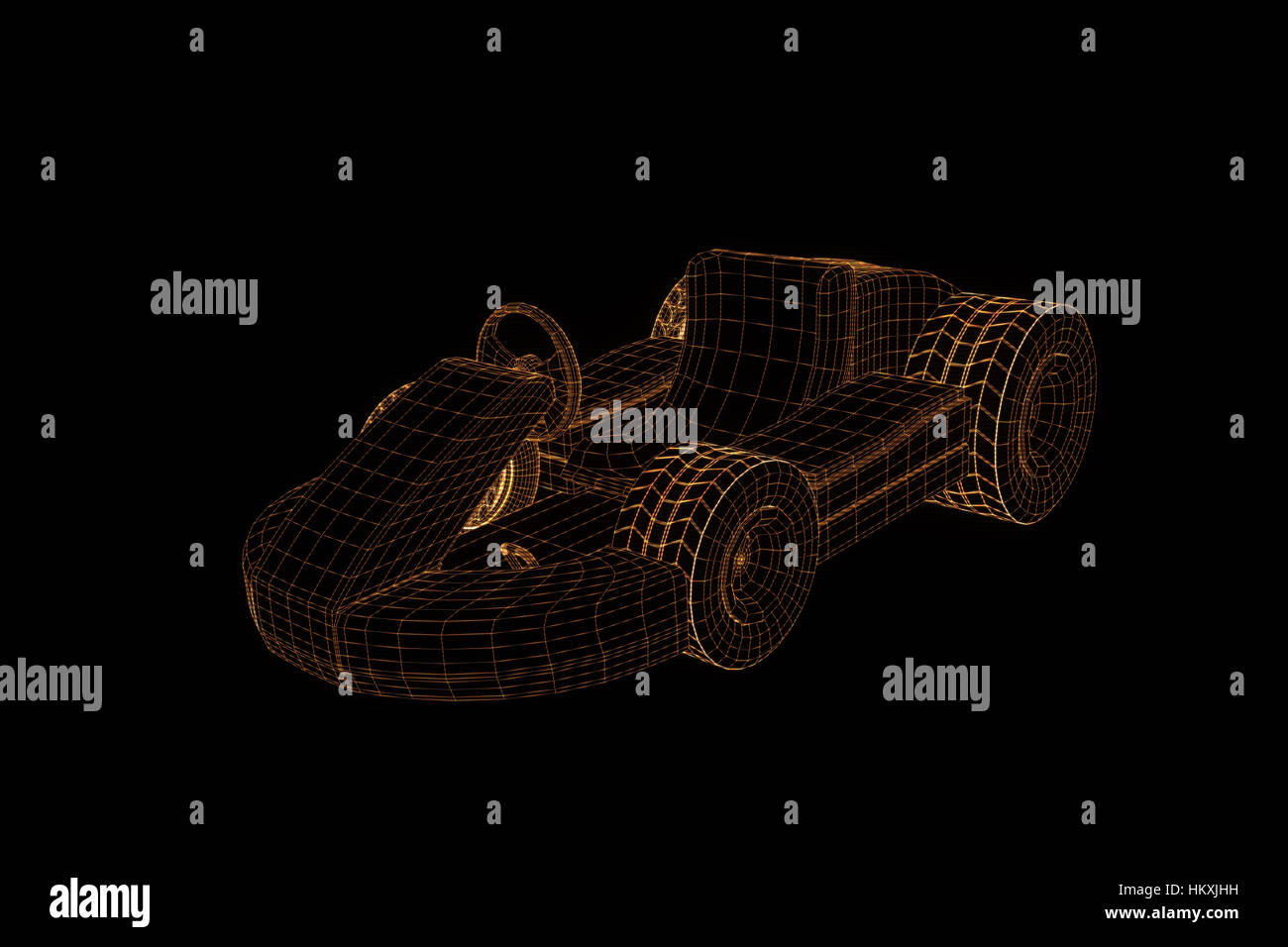 Wireframe Racing Game Racing Go Kart Hologram Wireframe. Nice 3D Rendering Stock Photo - Alamy