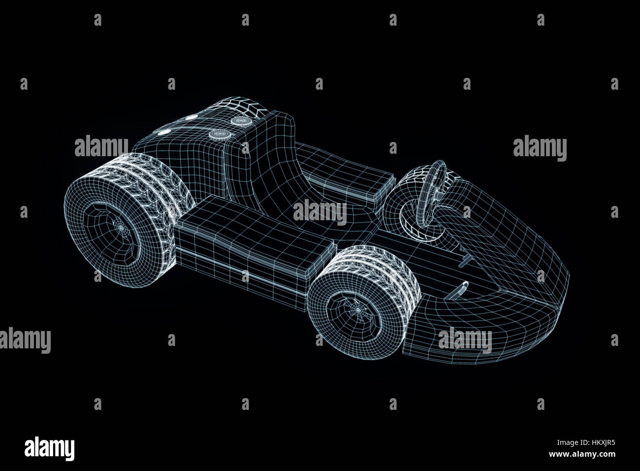 Wireframe Racing Game Racing Go Kart Hologram Wireframe. Nice 3D Rendering Stock Photo - Alamy