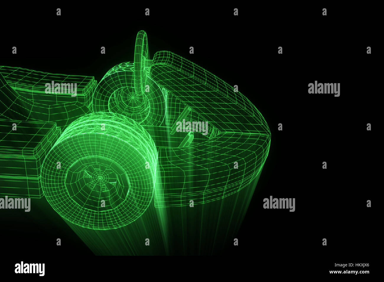 Wireframe Racing Game Racing Go Kart Hologram Wireframe. Nice 3D Rendering Stock Photo - Alamy