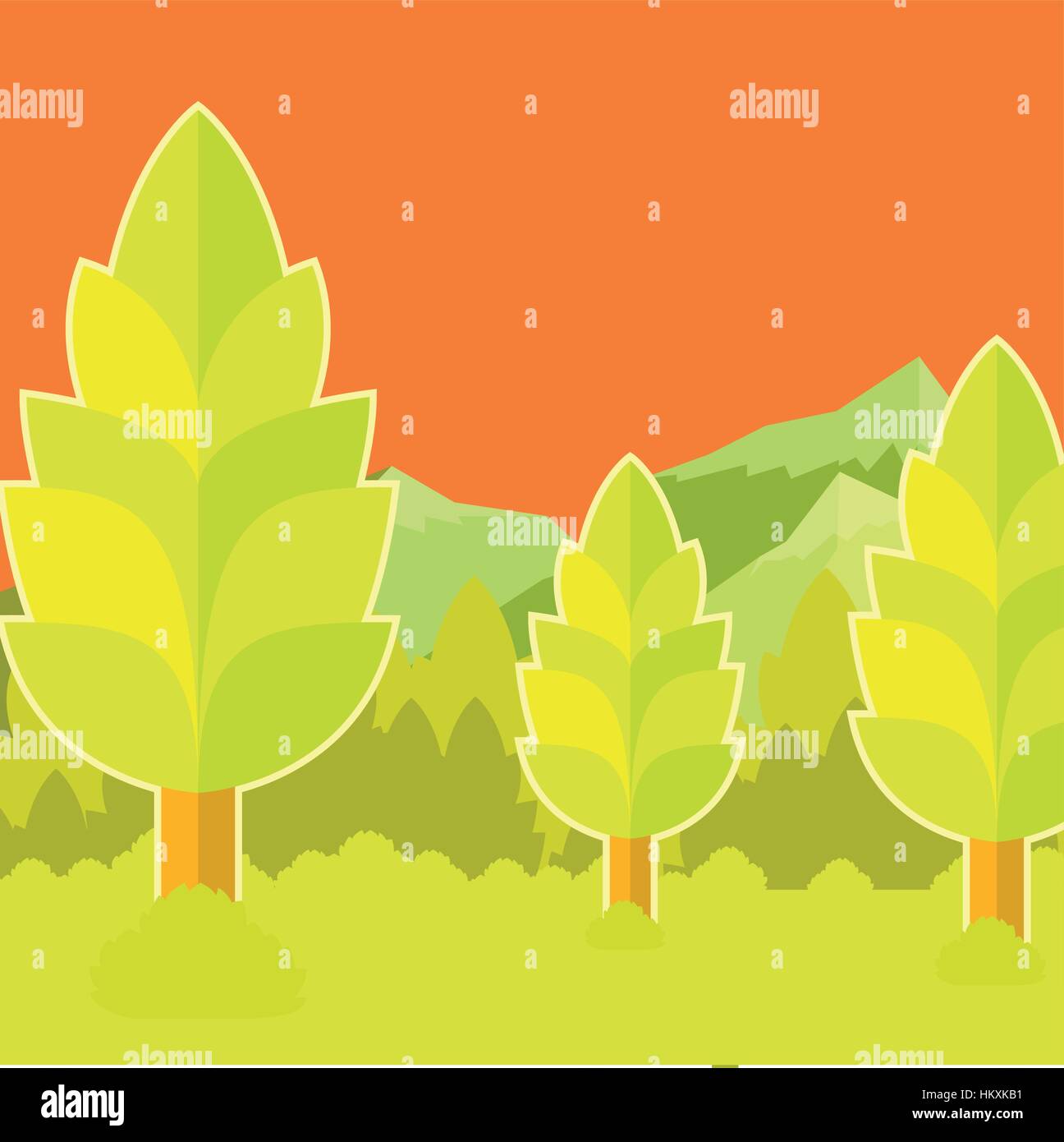 Vector image of the Forest flat background Stock Vector Image & Art - Alamy