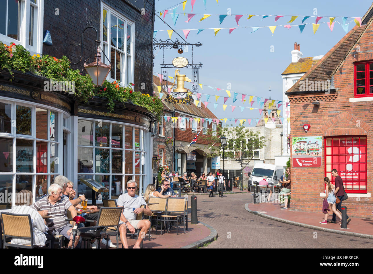 18th century Pump House Pub, Market Street, The Lanes, Brighton, East Sussex, England, United Kingdom Stock Photo