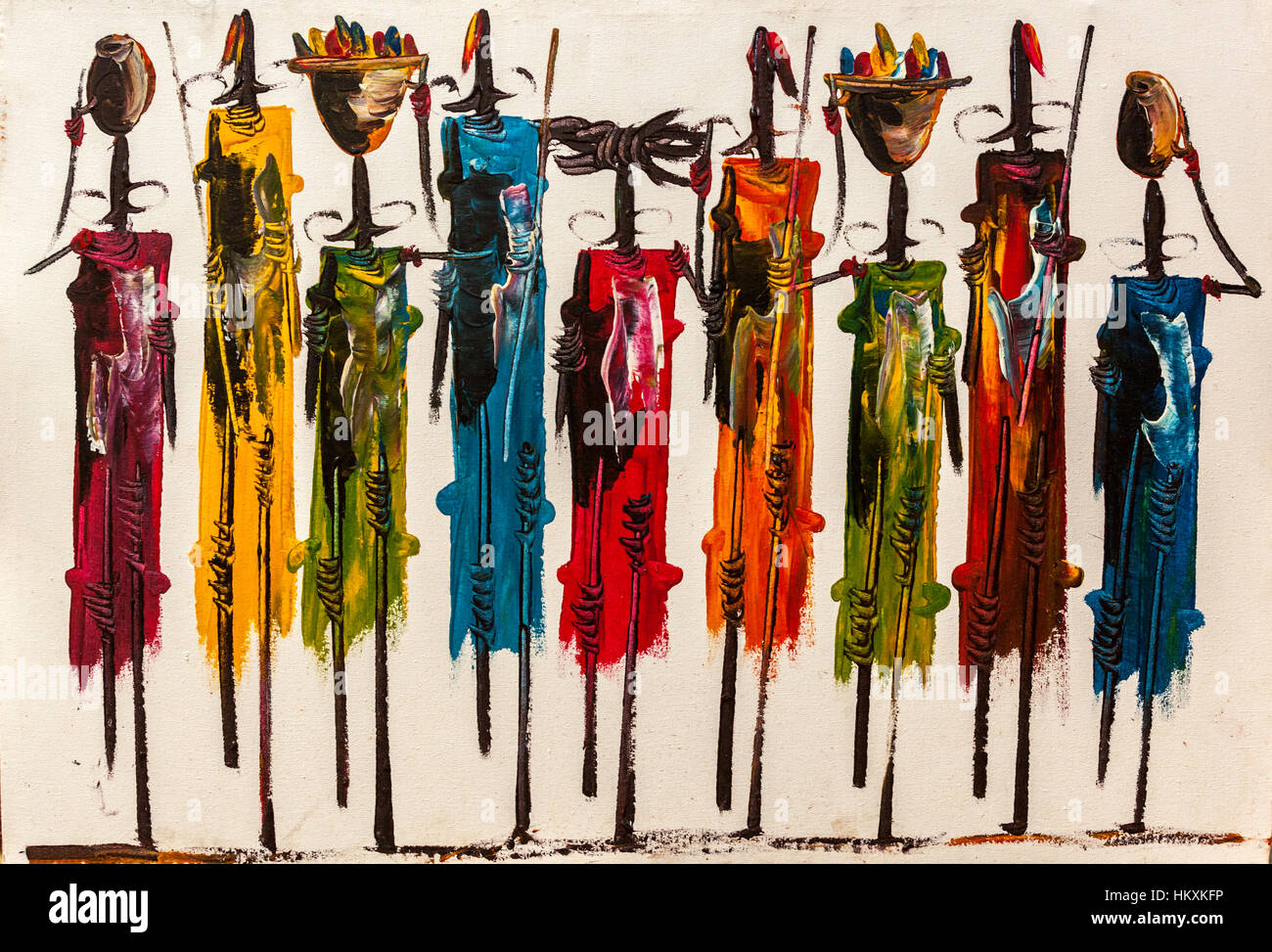 Africa, Kenya, Maasai Mara. A colorful display of fabrics and cloth of the  Maasai people at Olanana in the Maasai Mara Stock Photo - Alamy