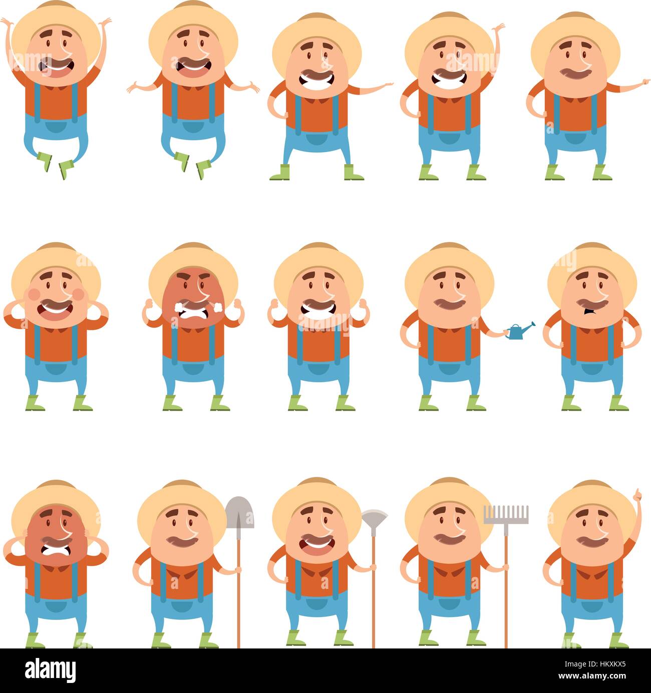 Vector imfge of the Set of flat farmer icons Stock Vector Image & Art ...