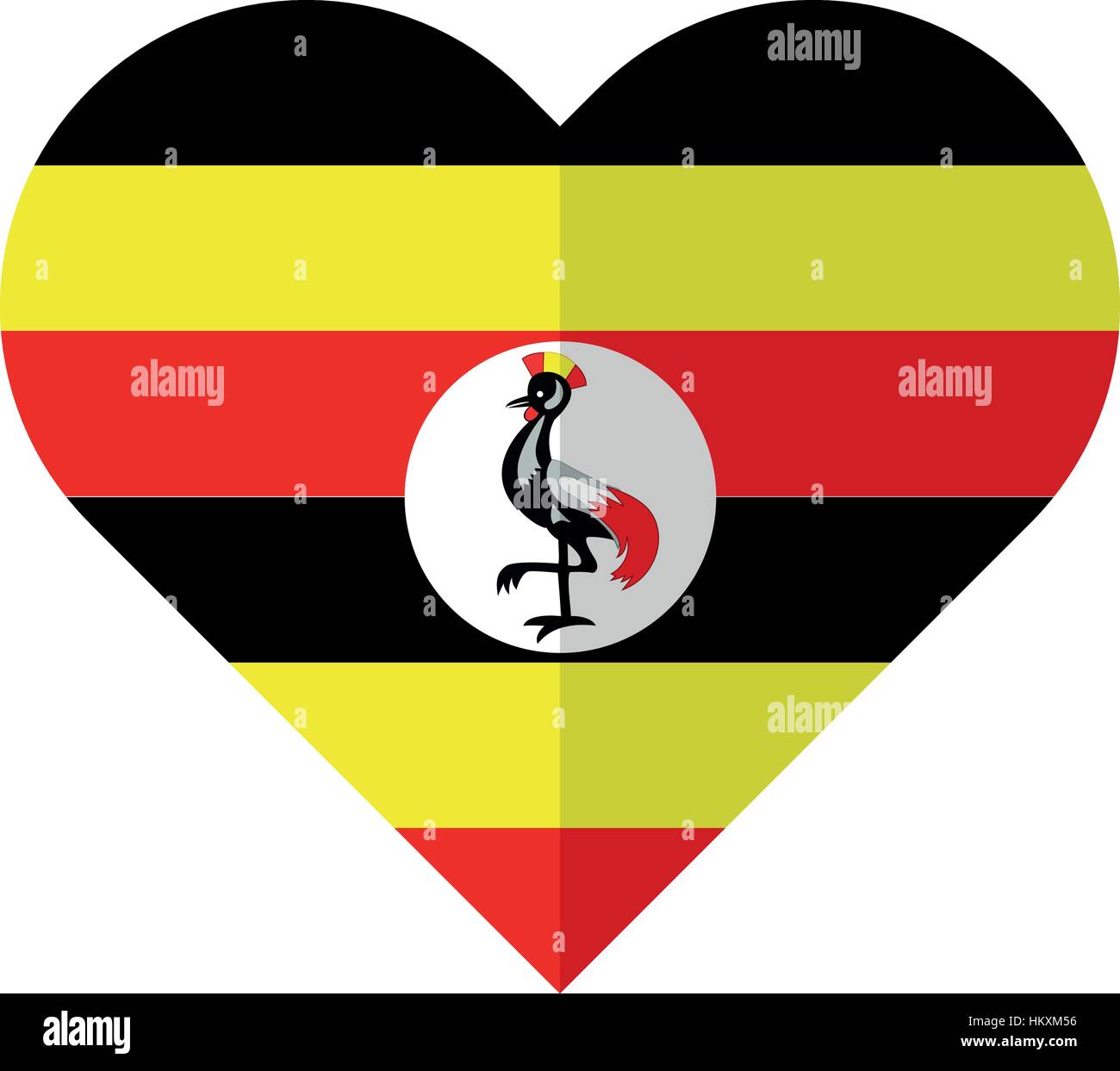 Vector image of the Uganda heart flag Stock Vector Image & Art - Alamy