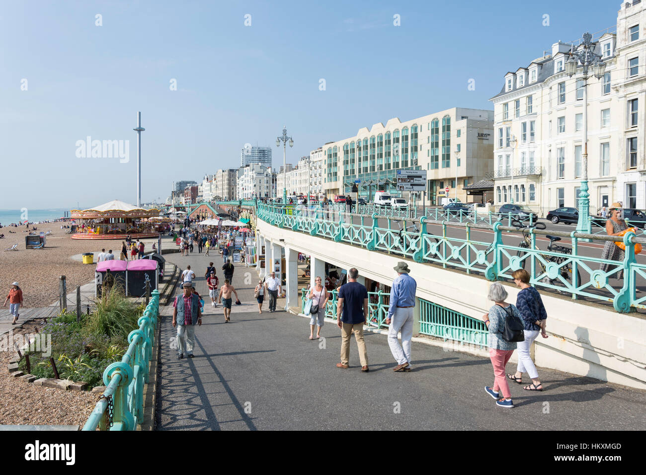 Beach promenade, Kings Road Arches, Brighton, East Sussex, England, United Kingdom Stock Photo