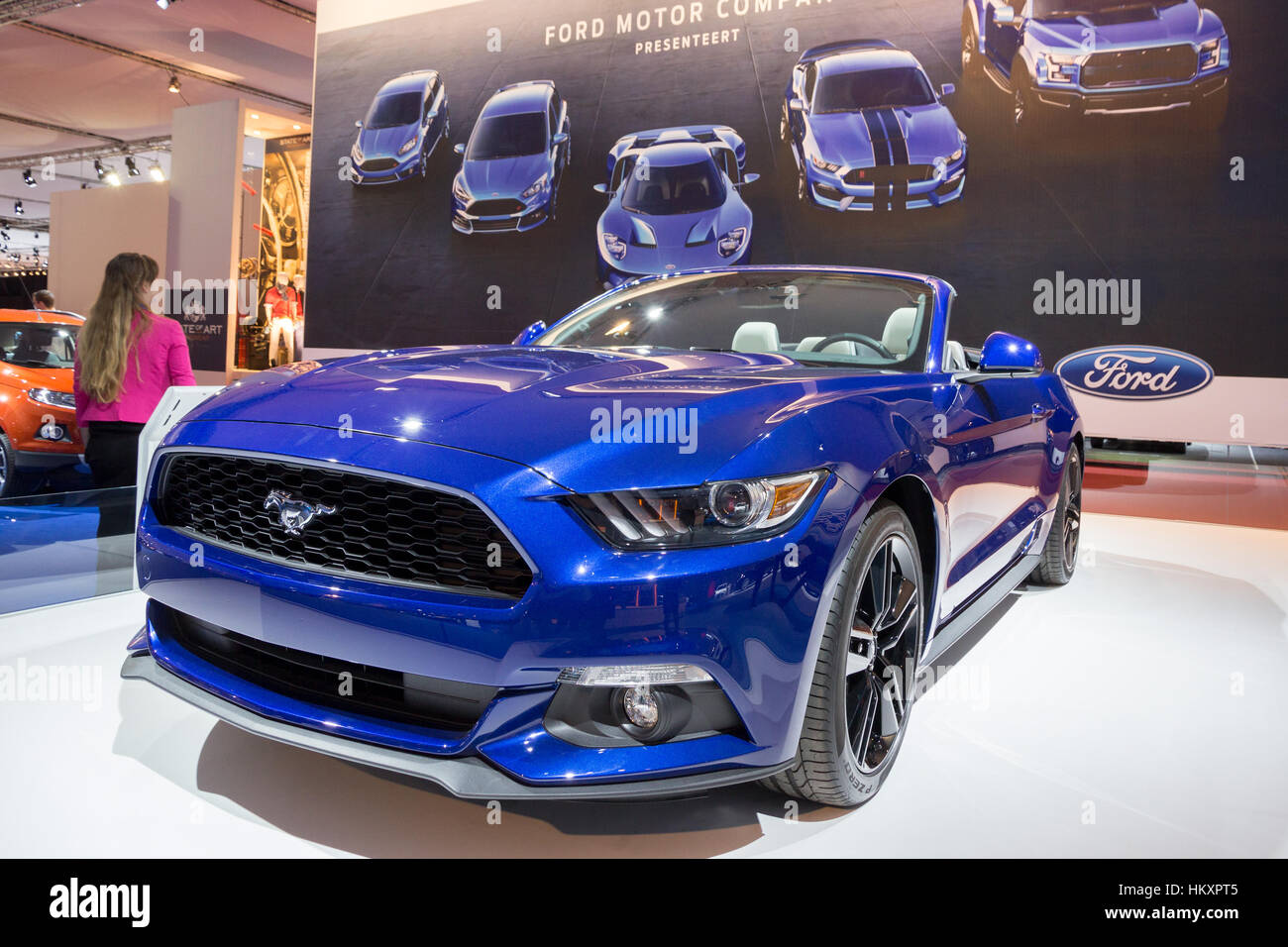 AMSTERDAM - APRIL 16, 2015: Ford Mustang at the Amsterdam AutoRAI Motor Show Stock Photo