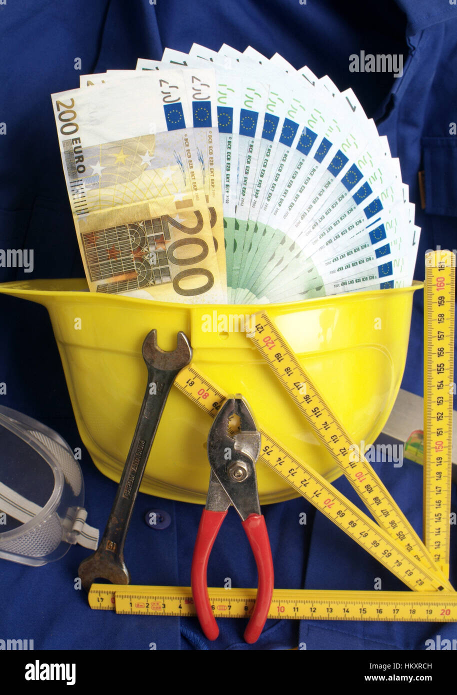 Symbolic For Salary Of Building Worker Stock Photo Alamy