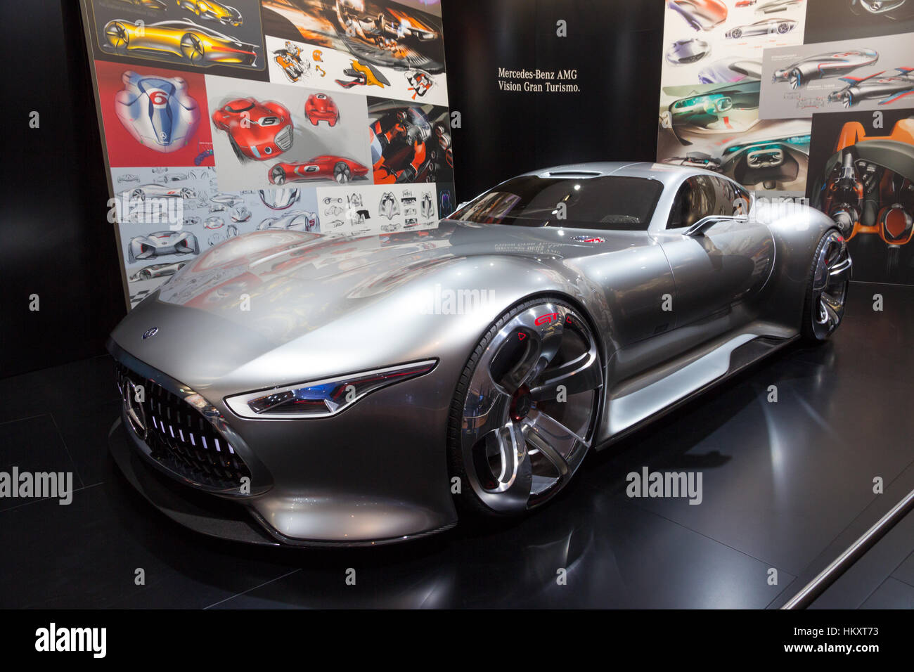 FRANKFURT, GERMANY - SEP 16, 2015: Mercedes-Benz AMG Vision Gran Turismo concept showcasing at the IAA 2015. Stock Photo