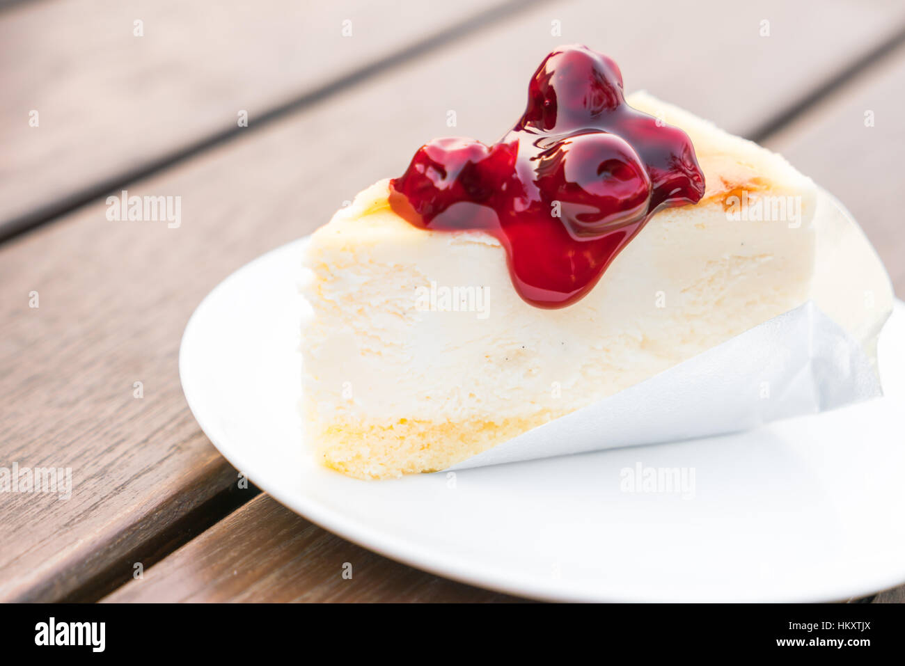 Slice of New York Cheesecake Stock Photo - Alamy