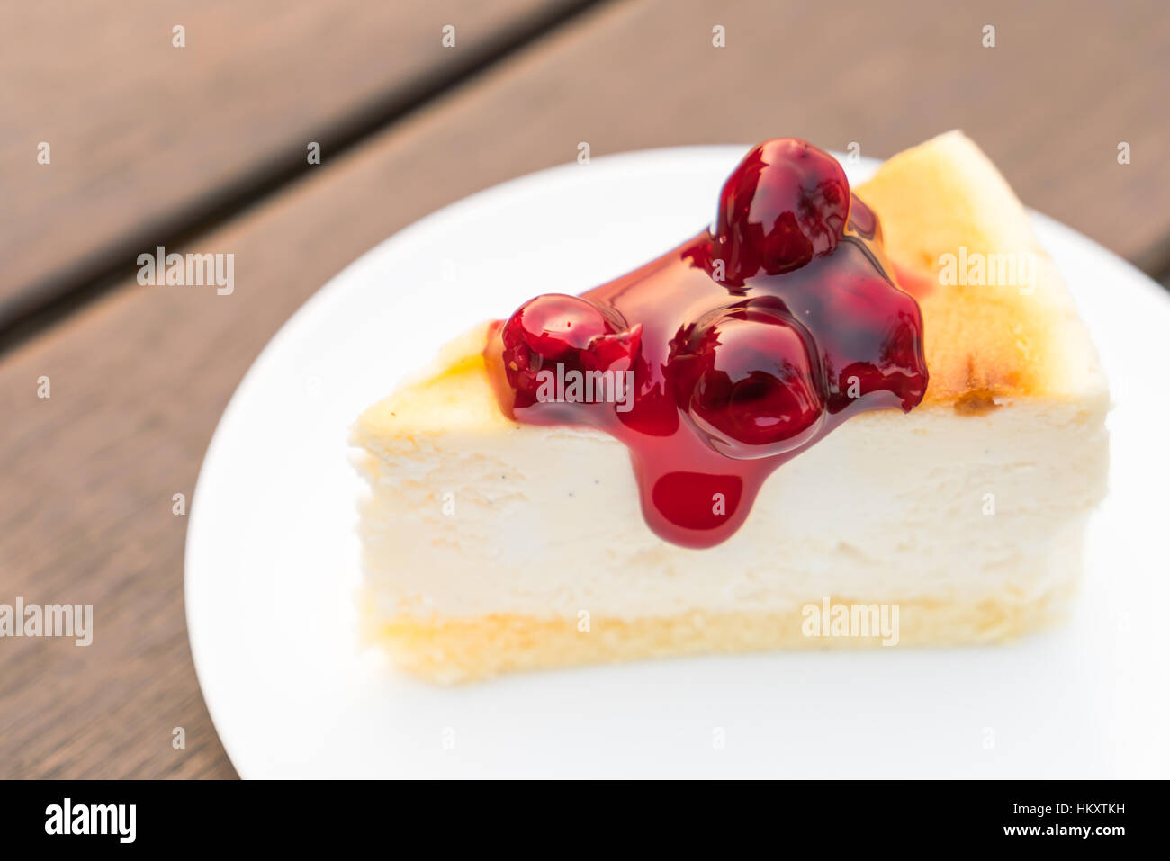 Slice of New York Cheesecake Stock Photo - Alamy