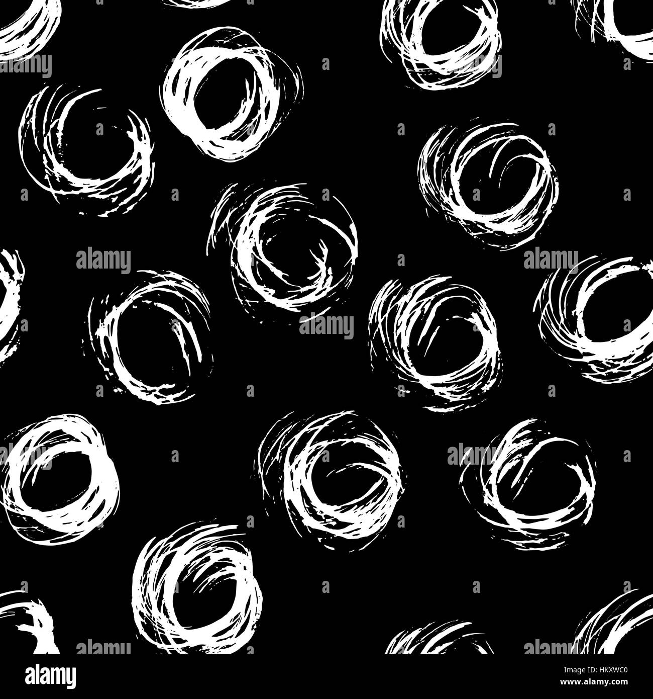 Seamless pattern with hand drawn grunge circles. Ink illustration Stock ...