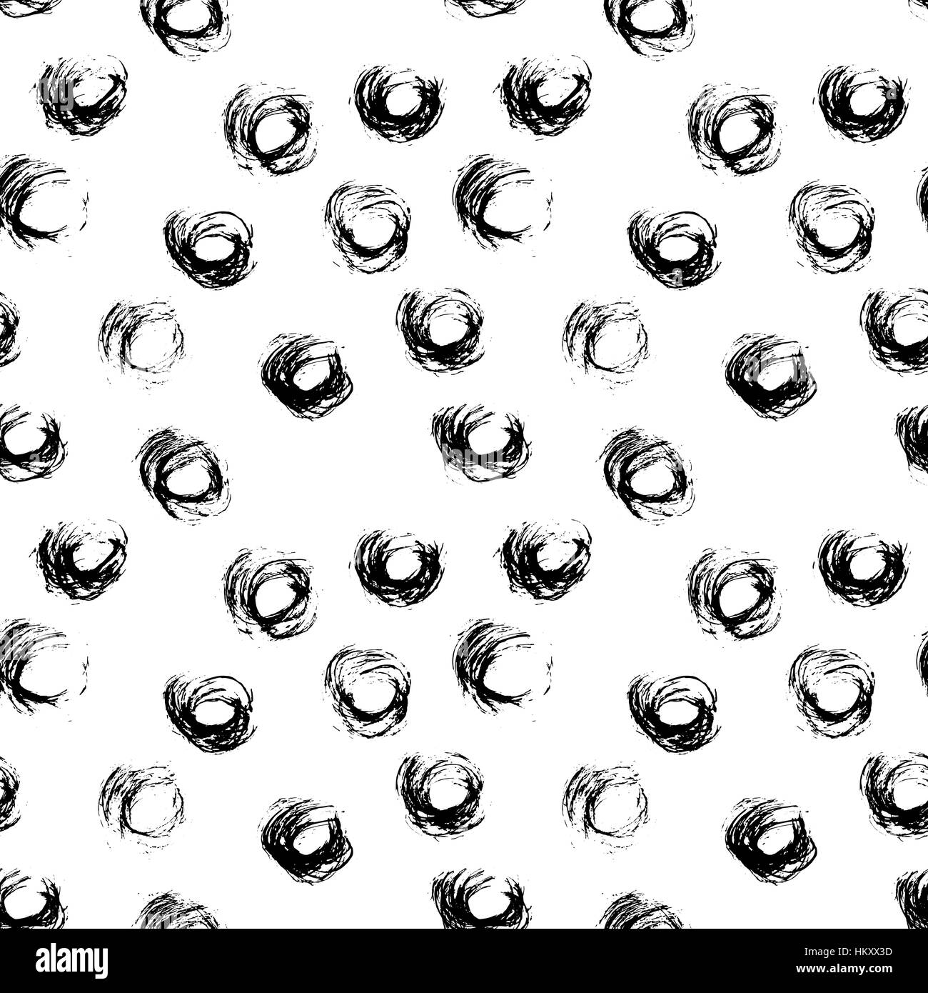Seamless pattern with hand drawn grunge circles. Ink illustration Stock ...