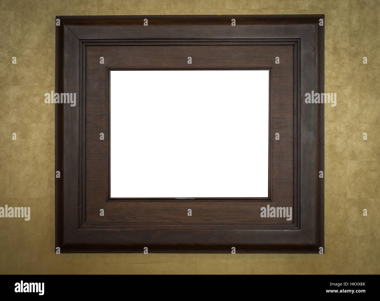 Old wood photo image frame on wall Stock Photo - Alamy