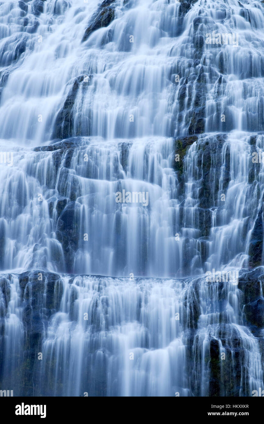 Waterfall Dynjandi, Westfjords, Iceland Stock Photo
