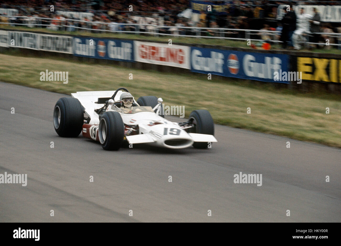 1969 Vic Elford GB McLaren M7A Silverstone British GP 6th. Stock Photo