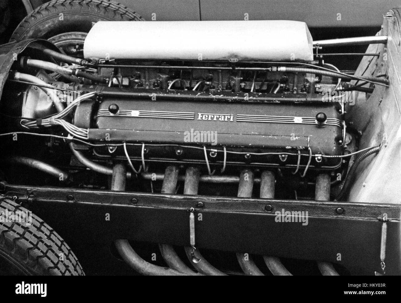 1954 Ferrari 375 F1 Engine Silverstone-GG Stock Photo