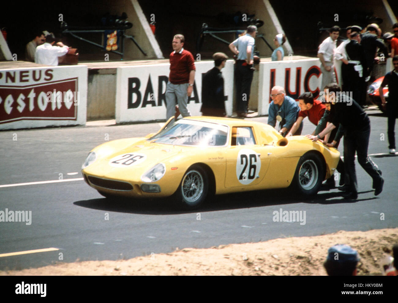 1965 Pierre Dumay French Ferrari 250LM Le Mans Pits 24 Hours 2nd FL Stock Photo