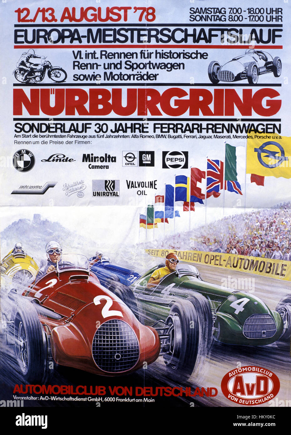 1978 Nurburgring Programme Cover Stock Photo