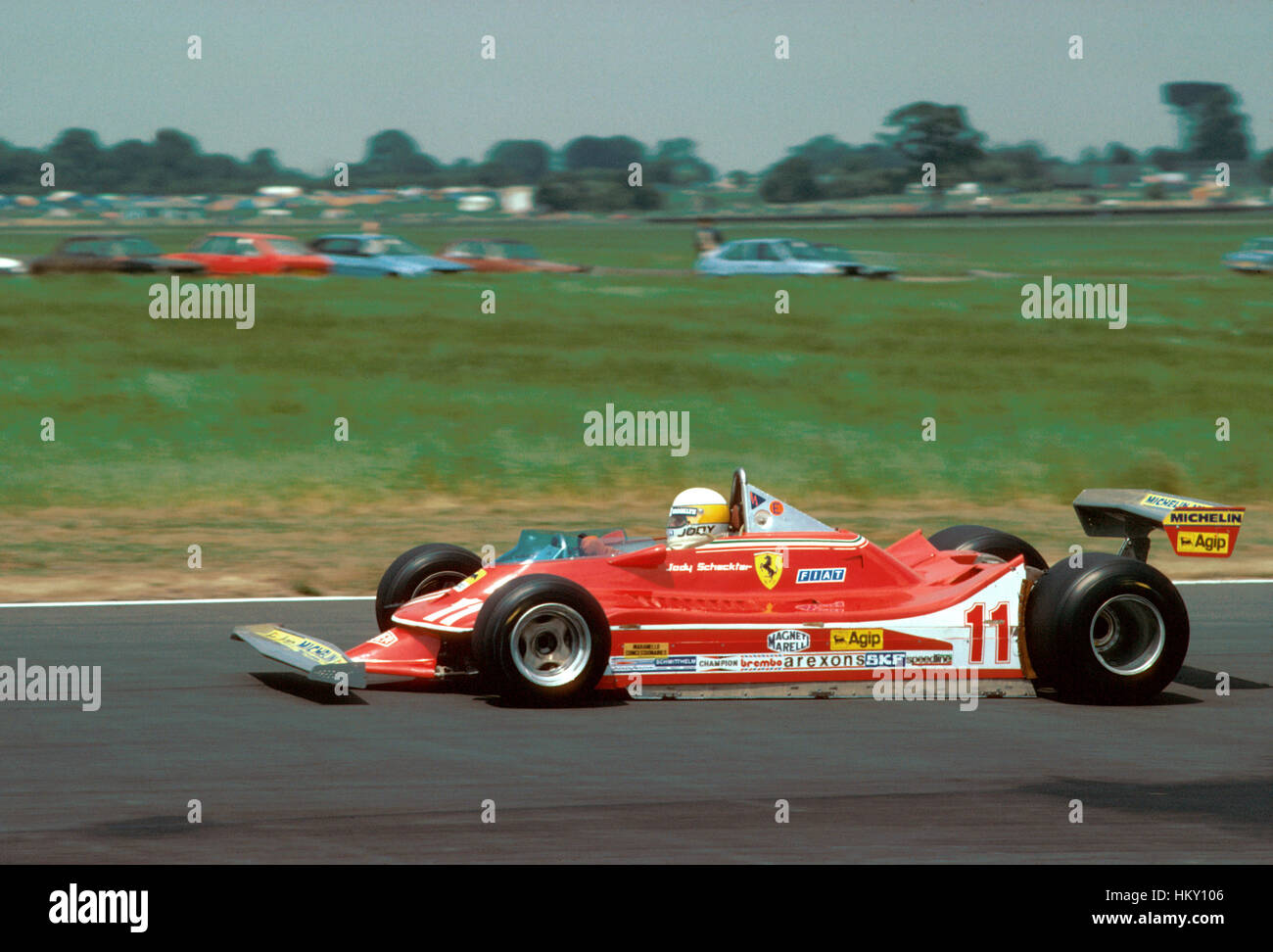 1979 Jody Scheckter South African Ferrari 312T4 Silverstone British GP 5th GG Stock Photo