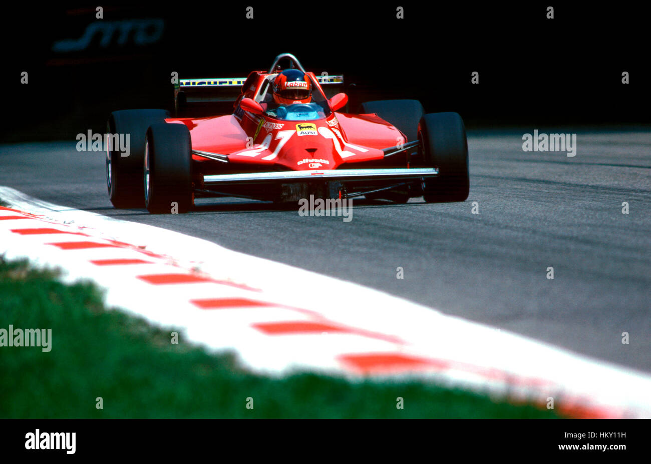 1980 Gilles Villeneuve Ferrari 312T5 Imola Italian GP dnf GG Stock Photo