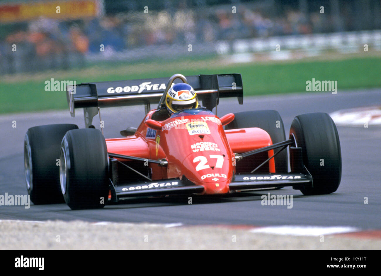 1984 Michele Alboreto Italian Ferrari 126C3 Monza Italian GP 2nd FL Stock Photo