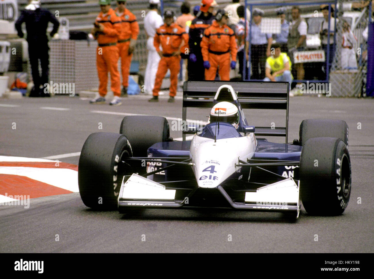 1992 Andrea de Cesaris Italian Tyrell 020B Monaco GP dnf FL Stock Photo