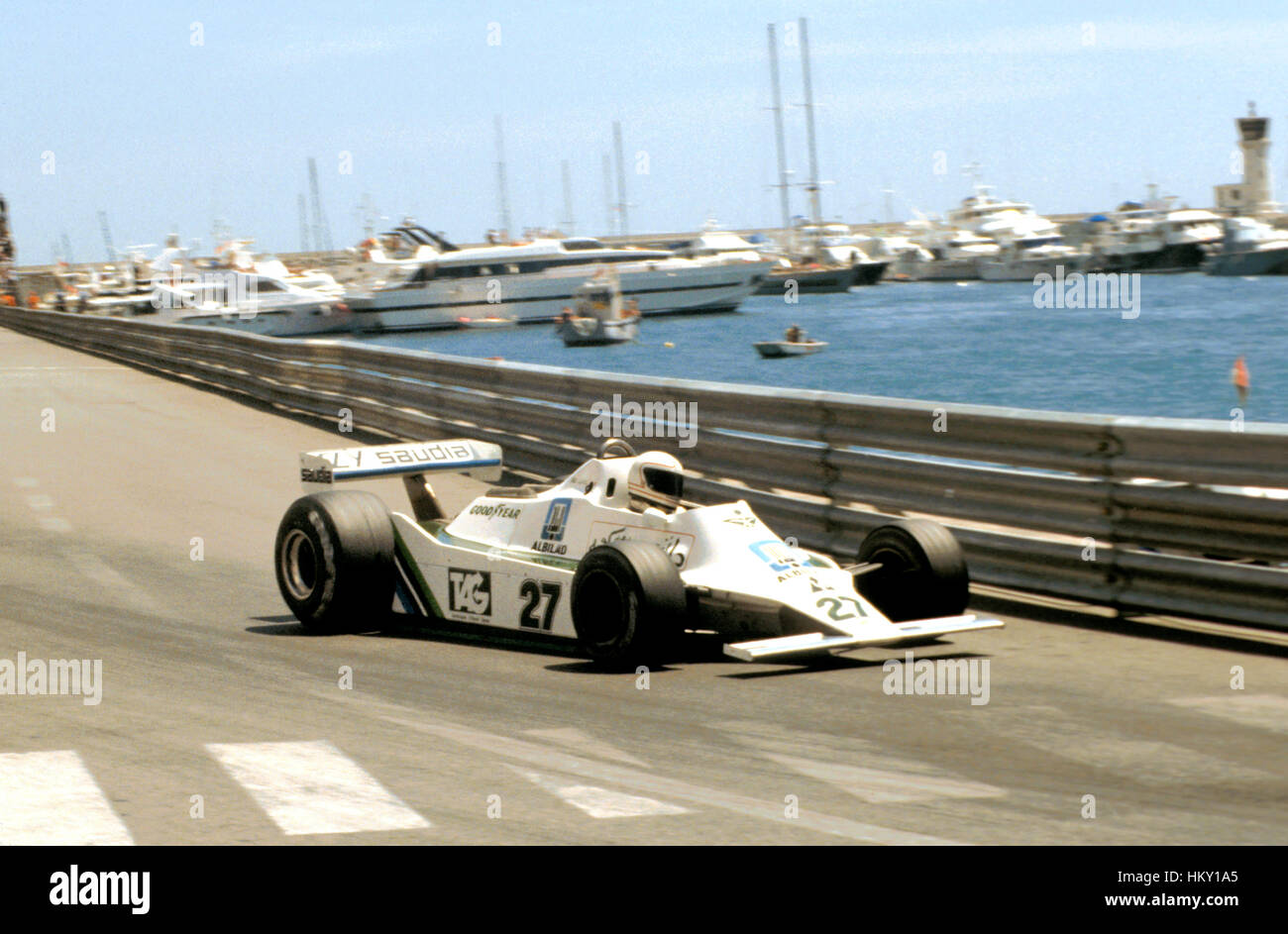 1979 Alan Jones Australian Williams FW07 Monaco GP dnf FL Stock Photo