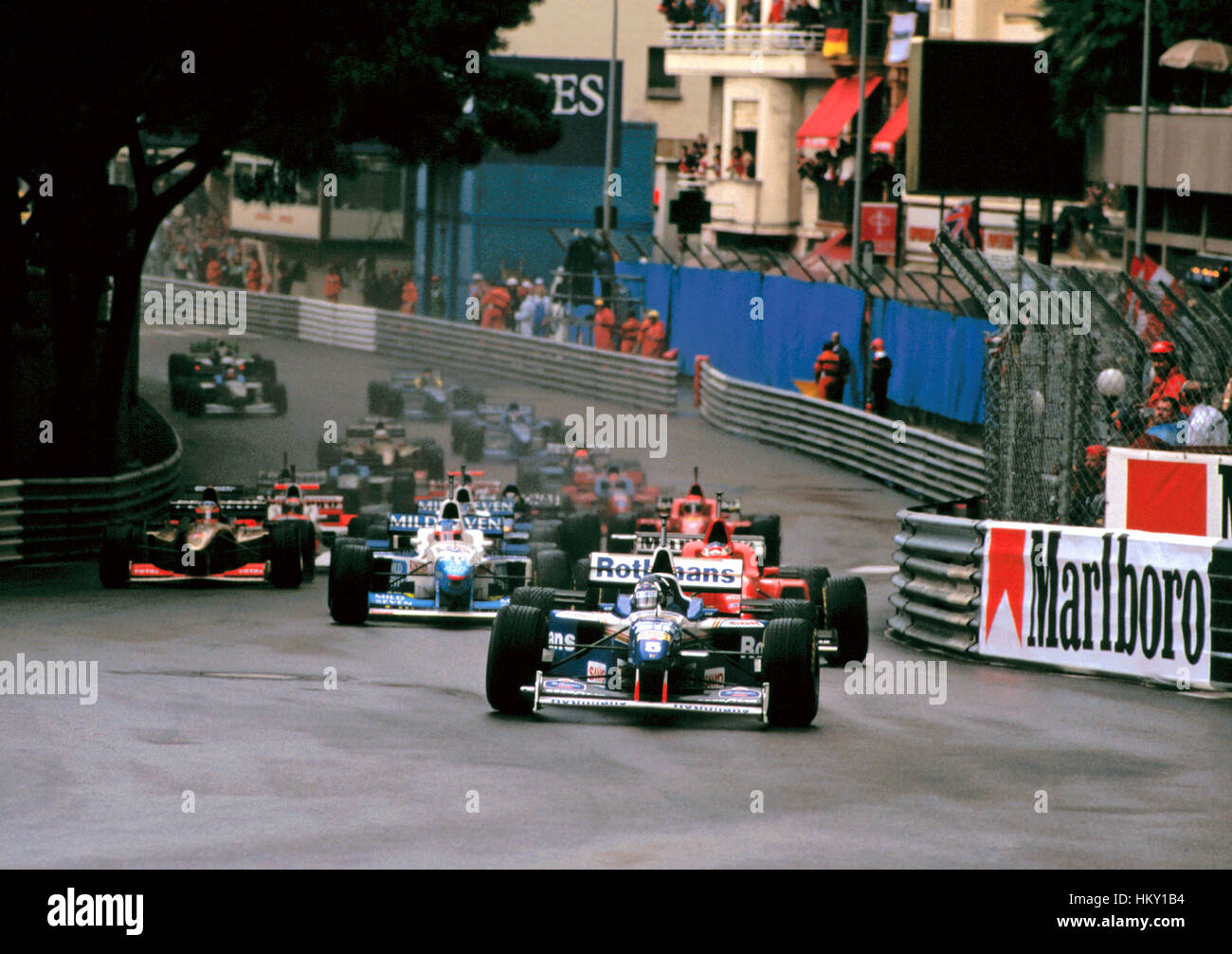 1996 Damon Hill GB Williams FW18 Monaco GP dnf FL Stock Photo