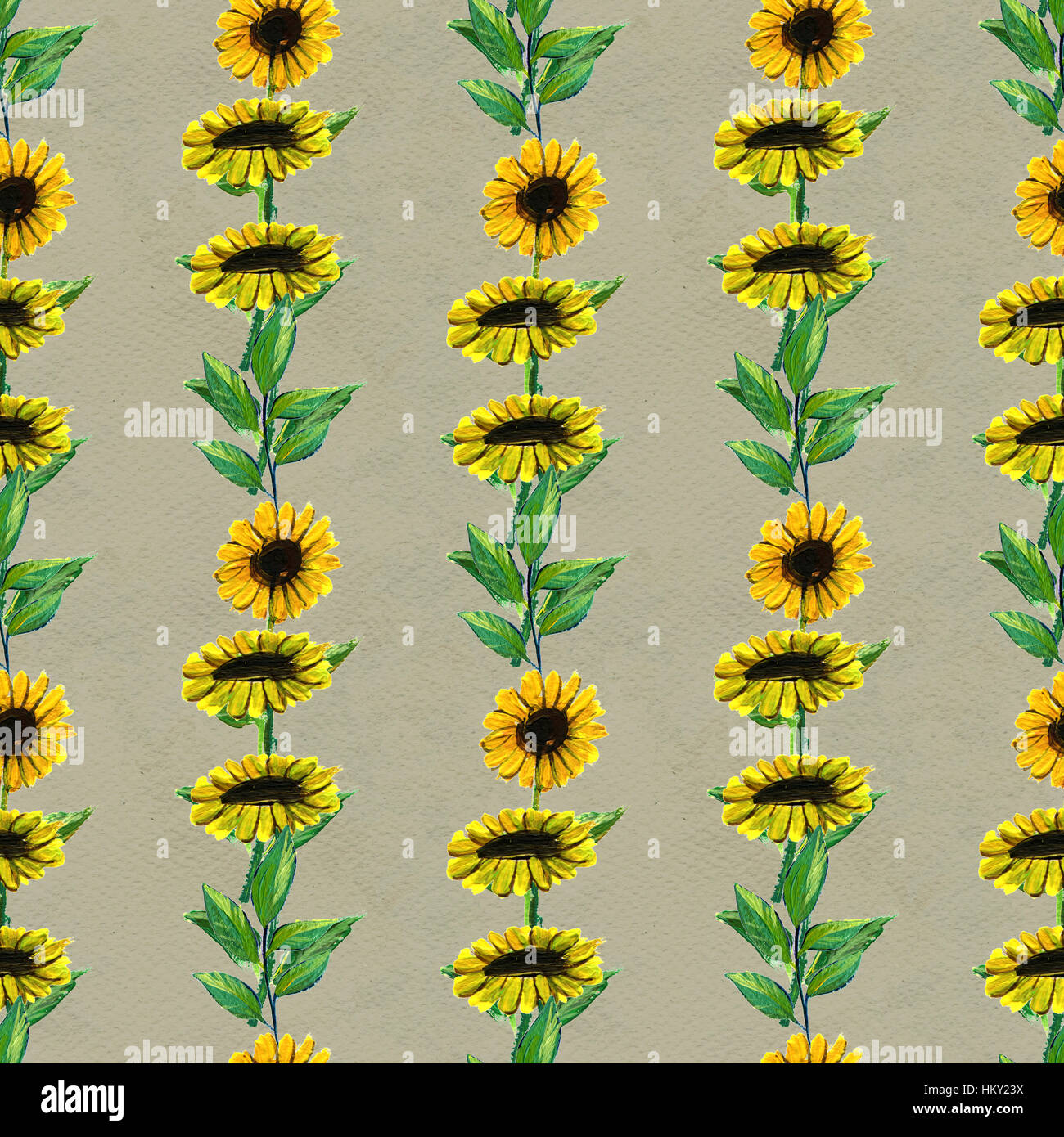 Seamless pattern with sunflowers Stock Photo - Alamy