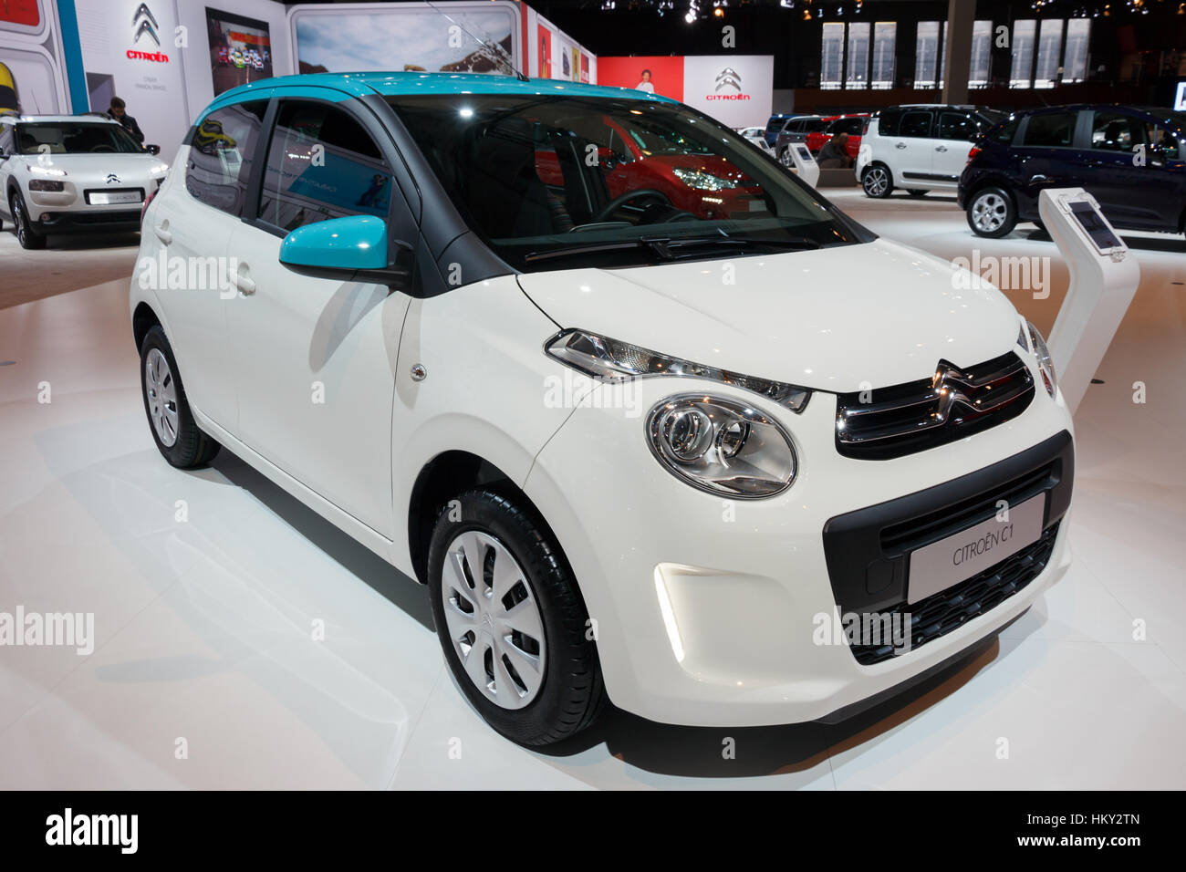 BRUSSELS - JAN 12, 2016: Citroen C1 on display at the Brussels Motor Show. Stock Photo