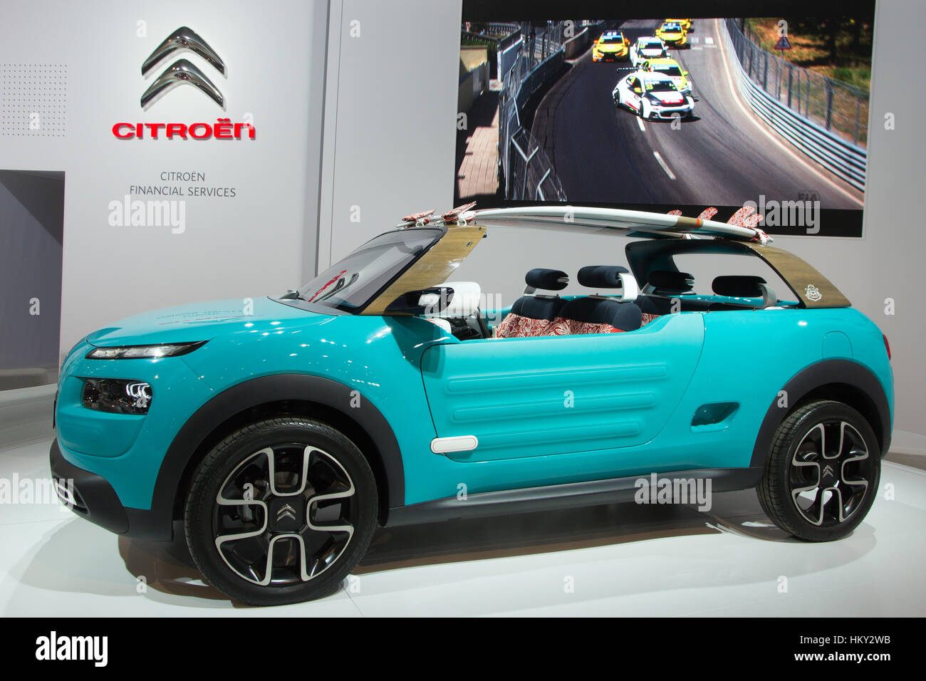BRUSSELS - JAN 12, 2016: Citroen Cactus M on display at the Brussels Motor Show. Stock Photo