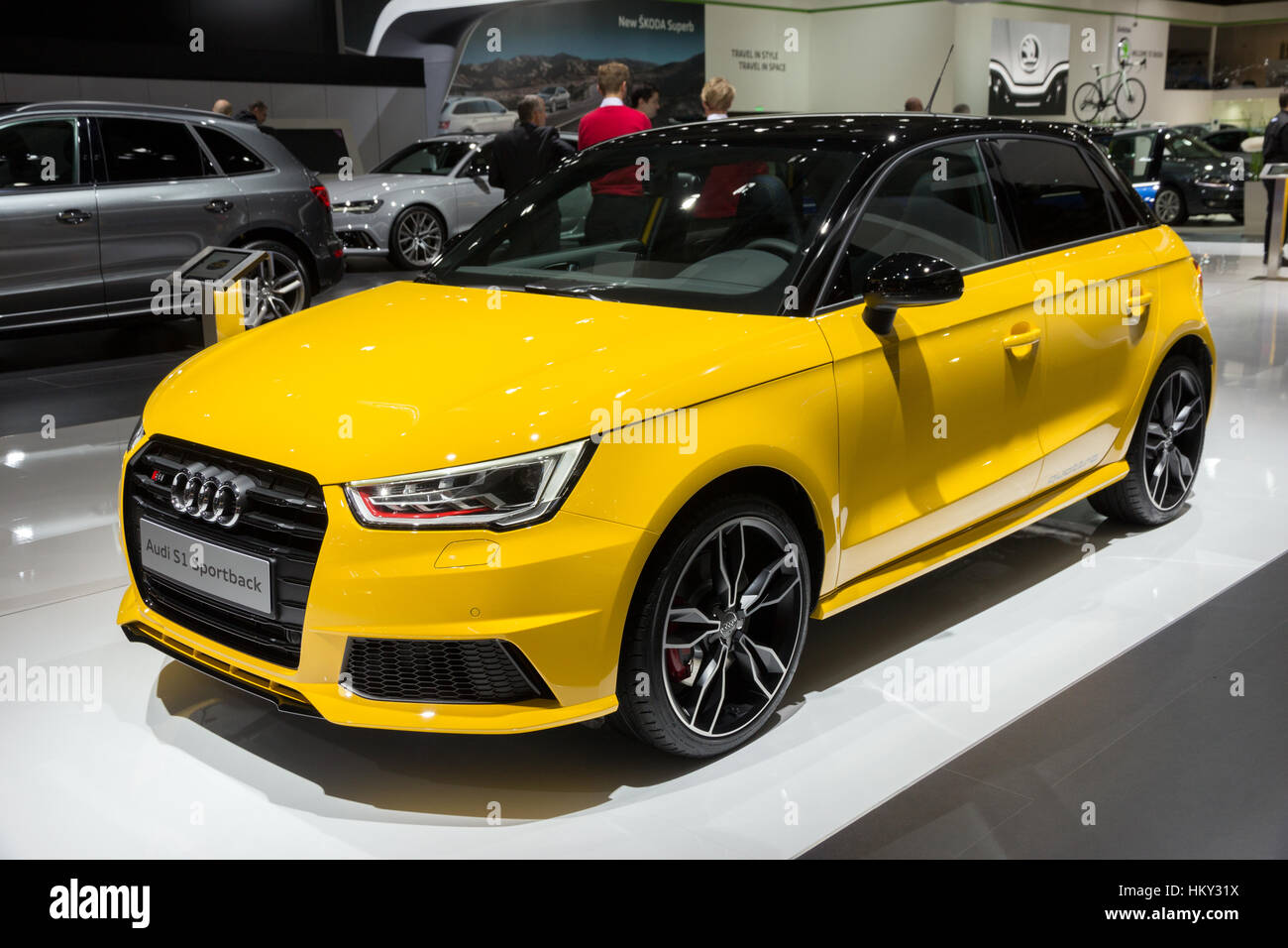 BRUSSELS - JAN 12, 2016: Audi S1 Sportback on display at the Brussels Motor Show. Stock Photo