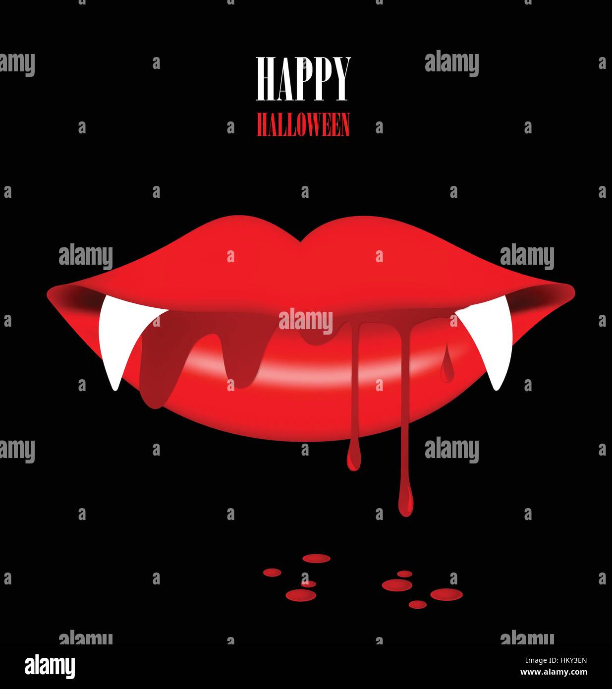 Happy Halloween design background with vampire mouth. Vector ...