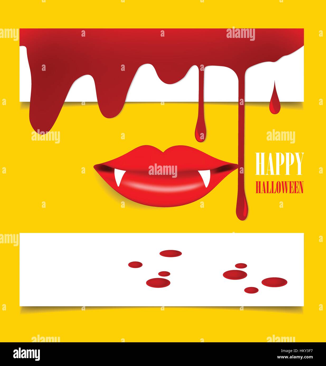 Happy Halloween design background with vampire mouth. Vector ...
