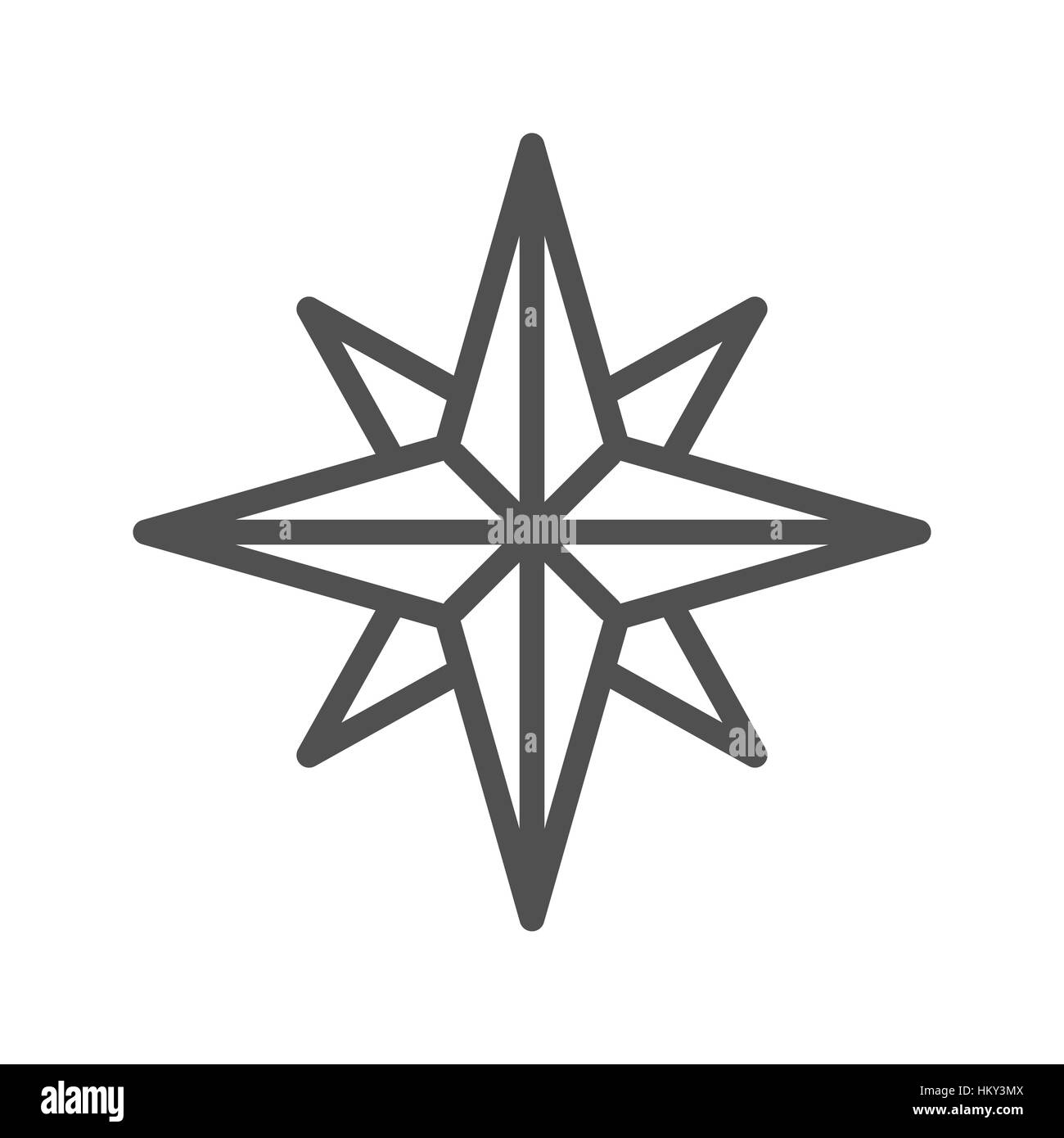 Wind Rose Thin Line Vector Icon Isolated on the White Background Stock ...