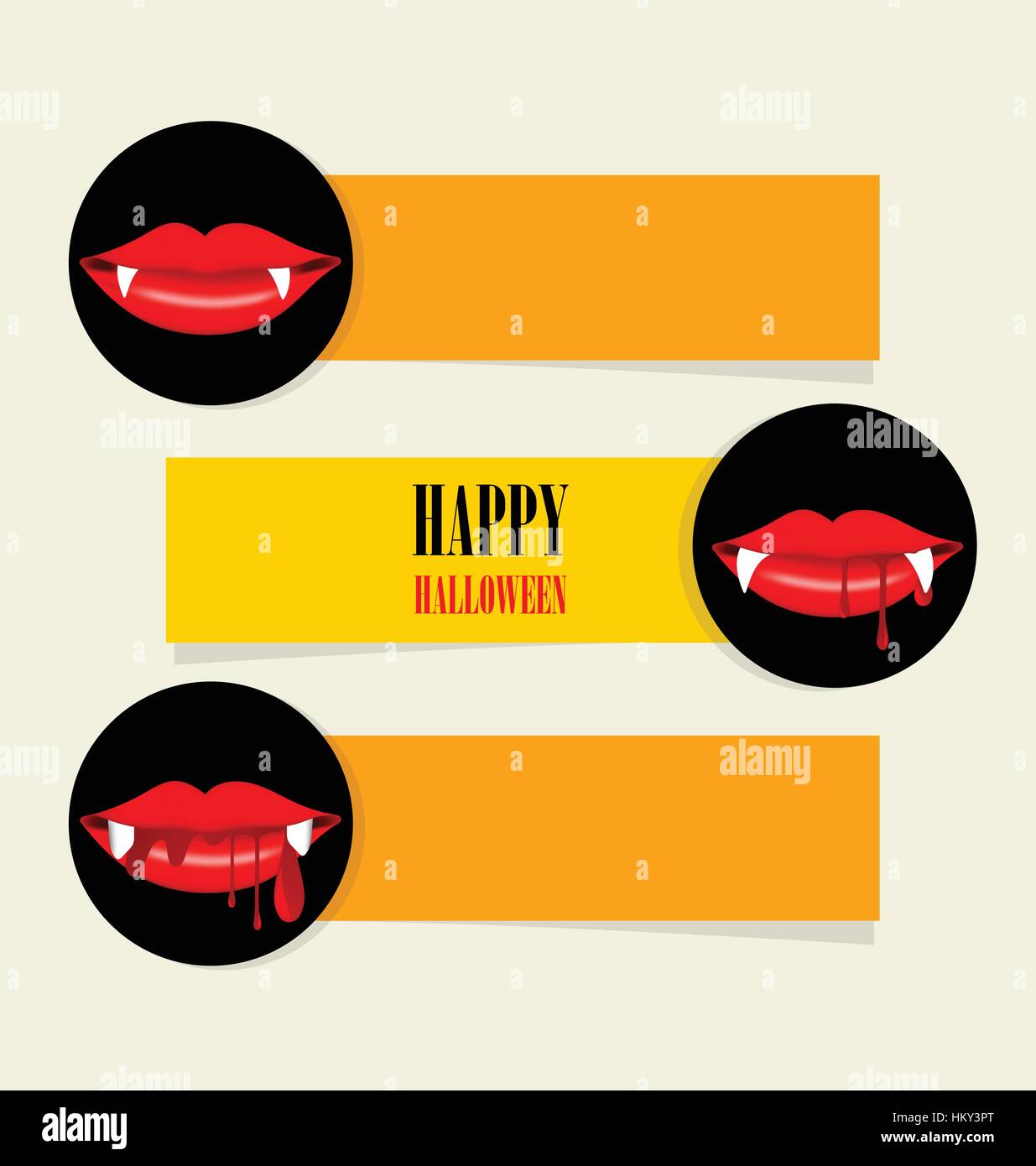 Happy Halloween design background, Cute note paper with Vampire mouth ...