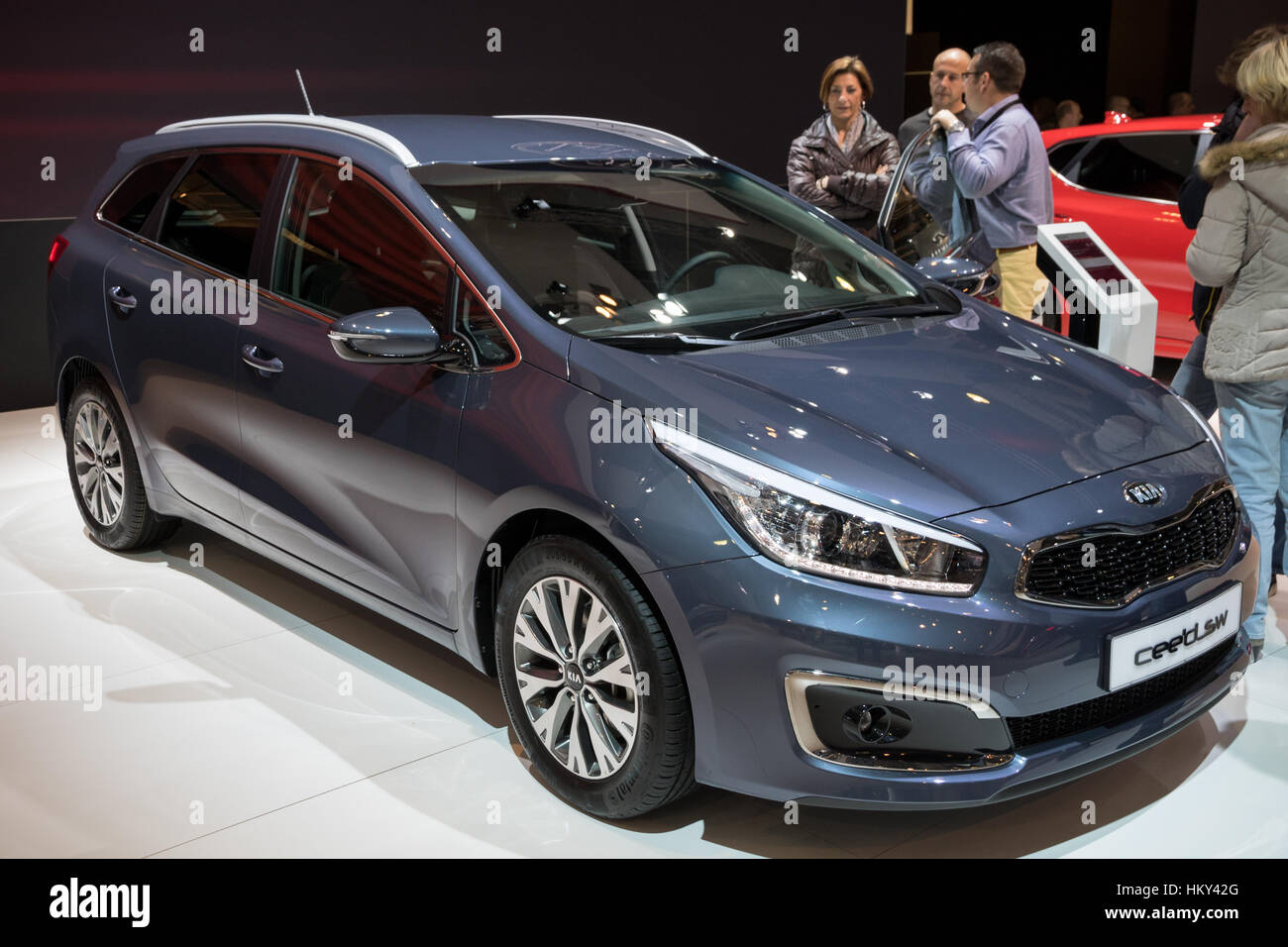 BRUSSELS - JAN 19, 2017: Kia Cee'd SportsWagon on display at the Motor Show Brussels. Stock Photo