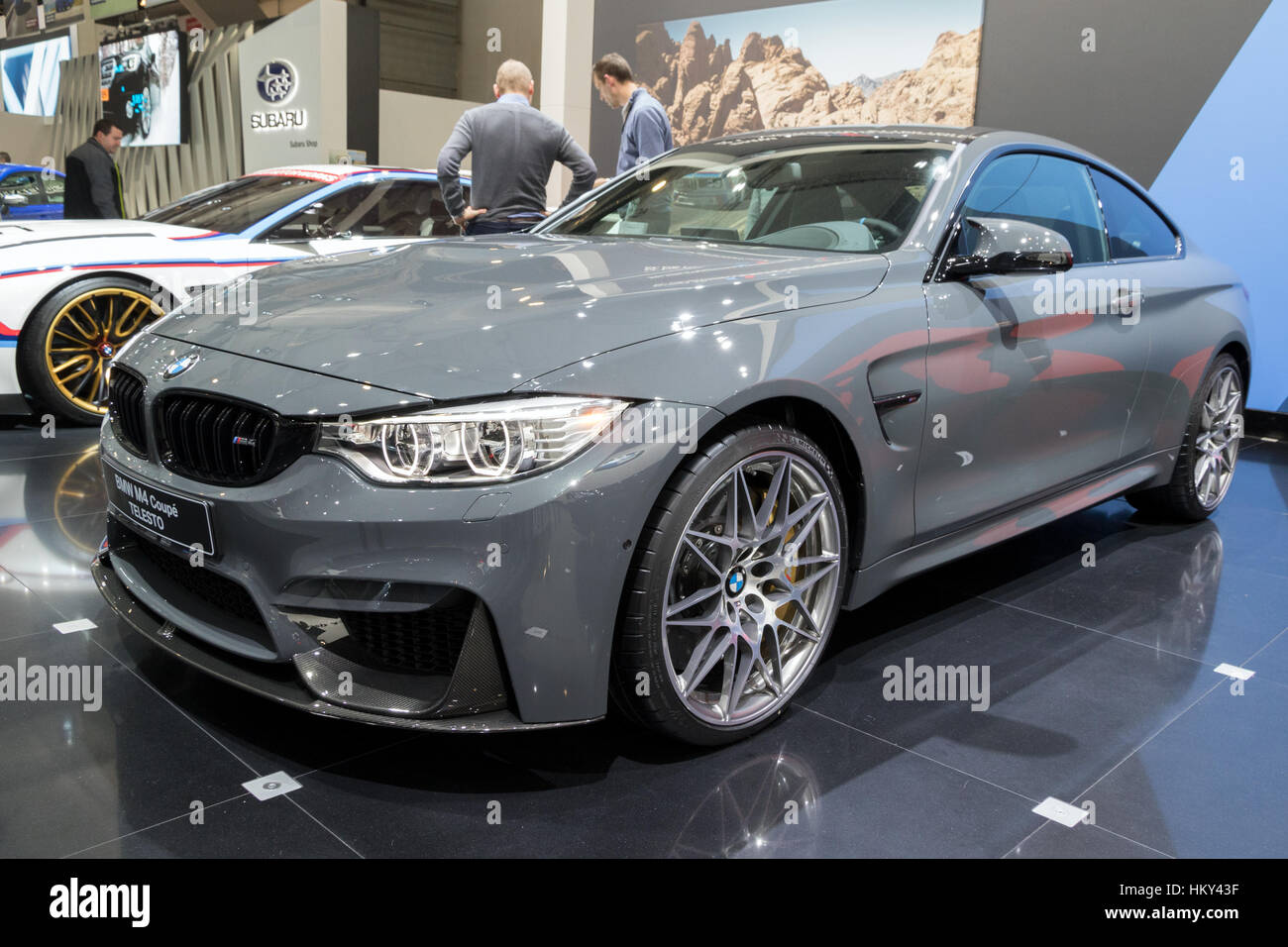 BRUSSELS - JAN 19, 2017: BMW M4 Coupe TELESTO car at the Motor Show Brussels. Stock Photo