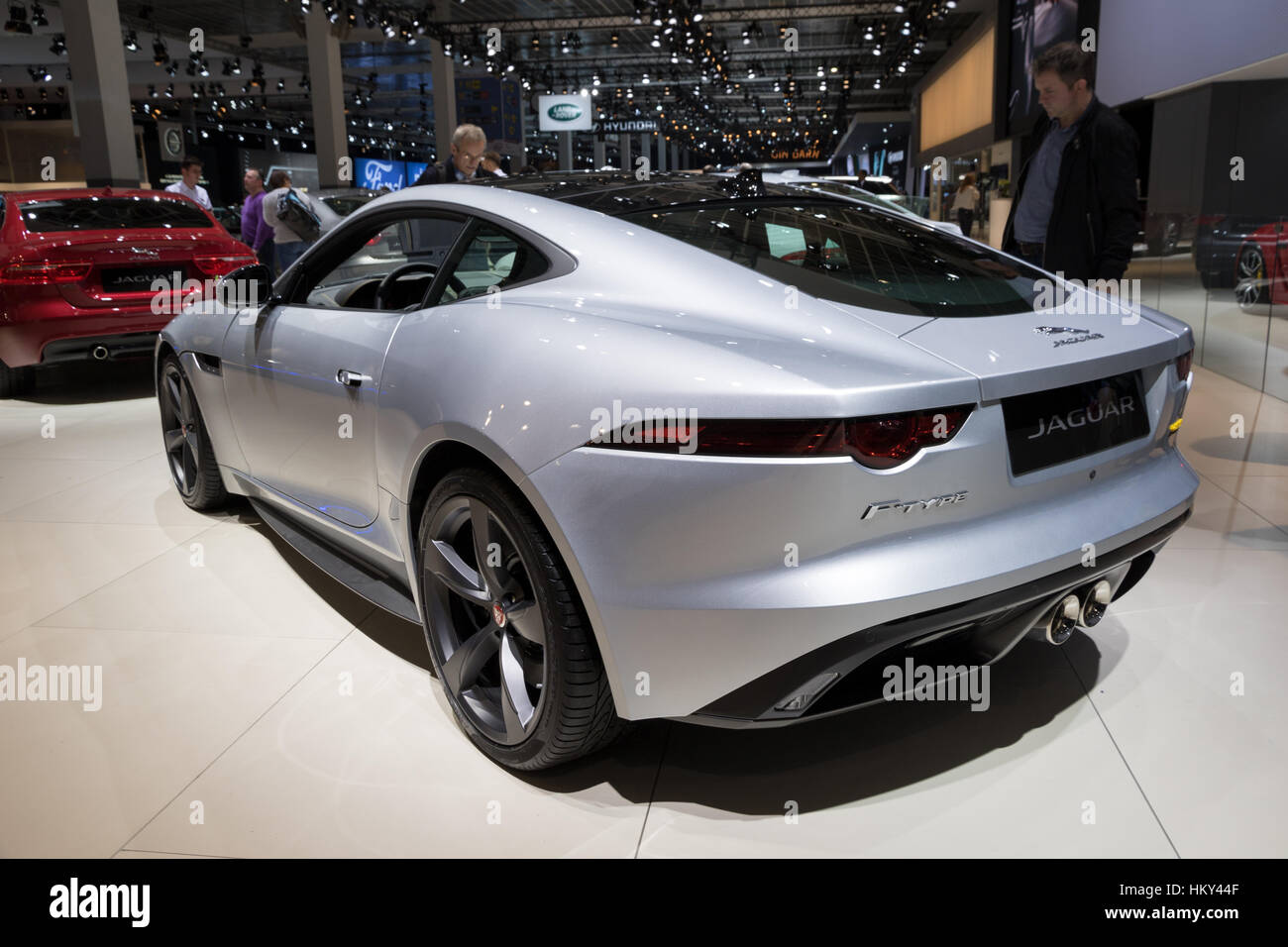 BRUSSELS - JAN 19, 2017: Jaguar F-Type on display at the Motor Show Brussels. Stock Photo