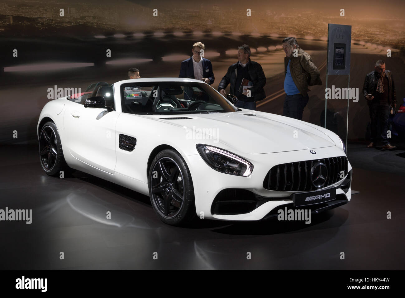 BRUSSELS - JAN 19, 2017: Mercedes-AMG GT Coupé on display at the Brussels Motor Show. Stock Photo