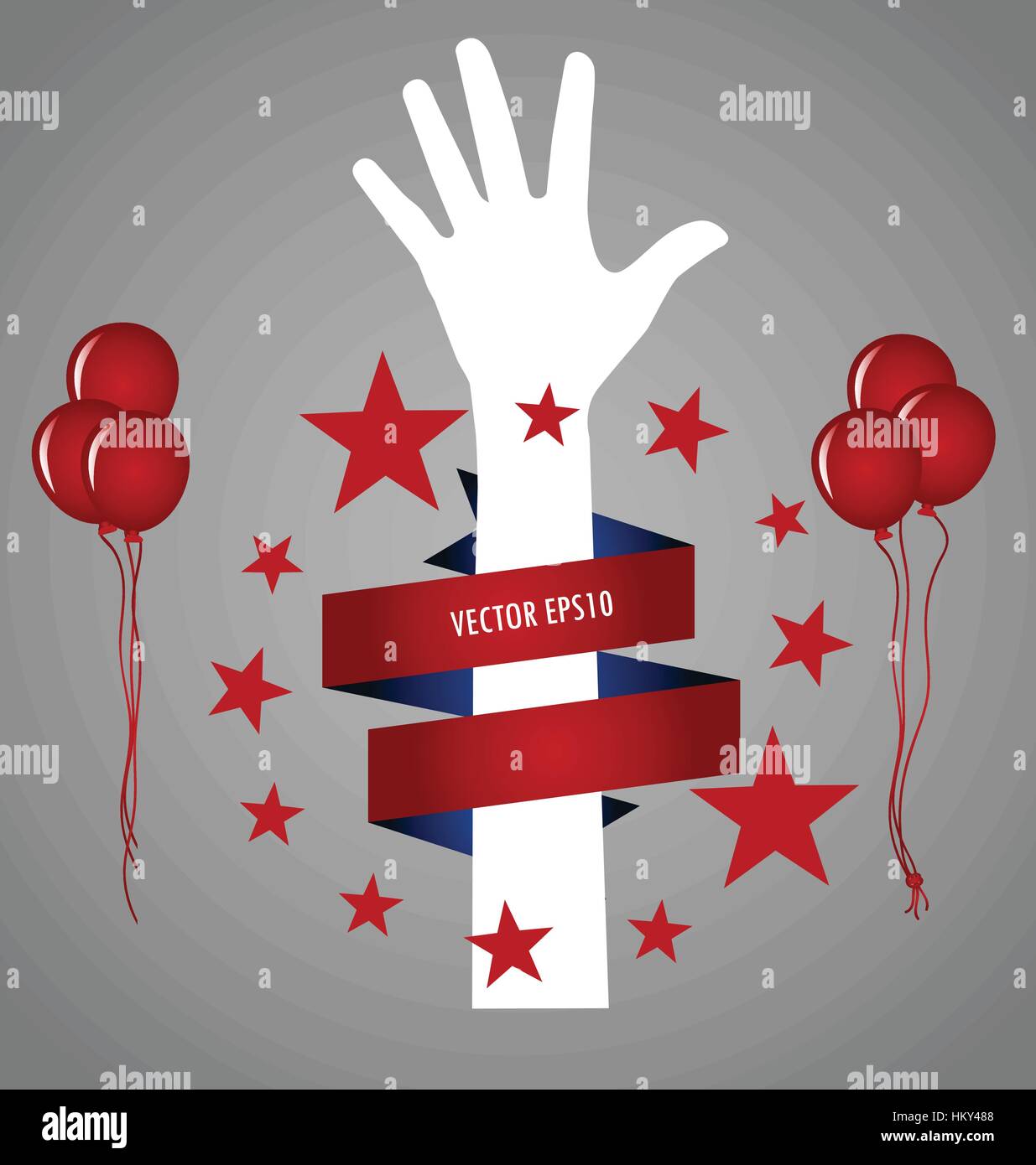 Hand with ribbon, vector illustration Stock Vector Image & Art - Alamy