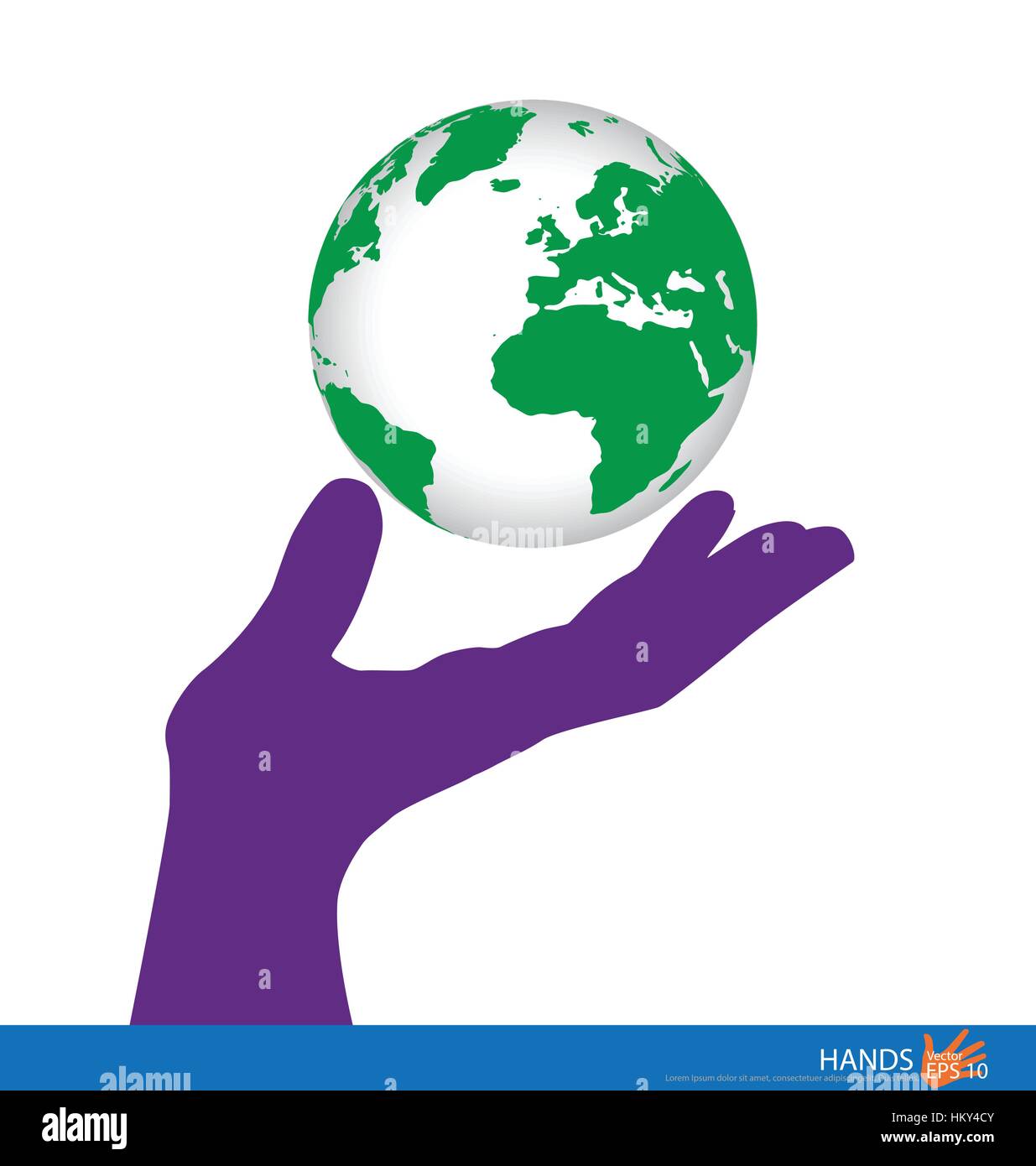 Hand holding a green earth. Vector illustration Stock Vector Image ...