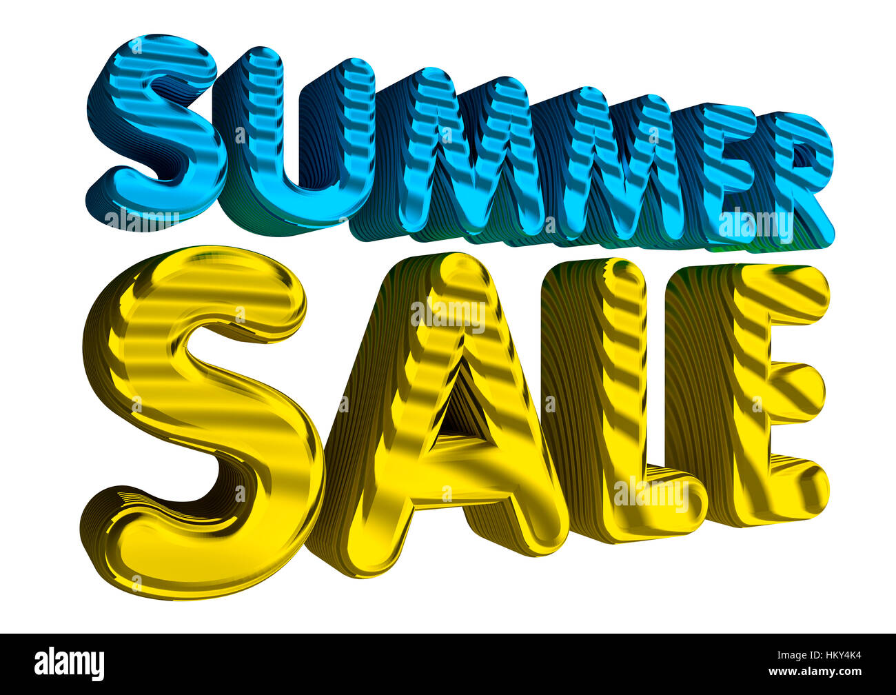 Summer Sale. Big plastic text isolated on the white. Stock Photo