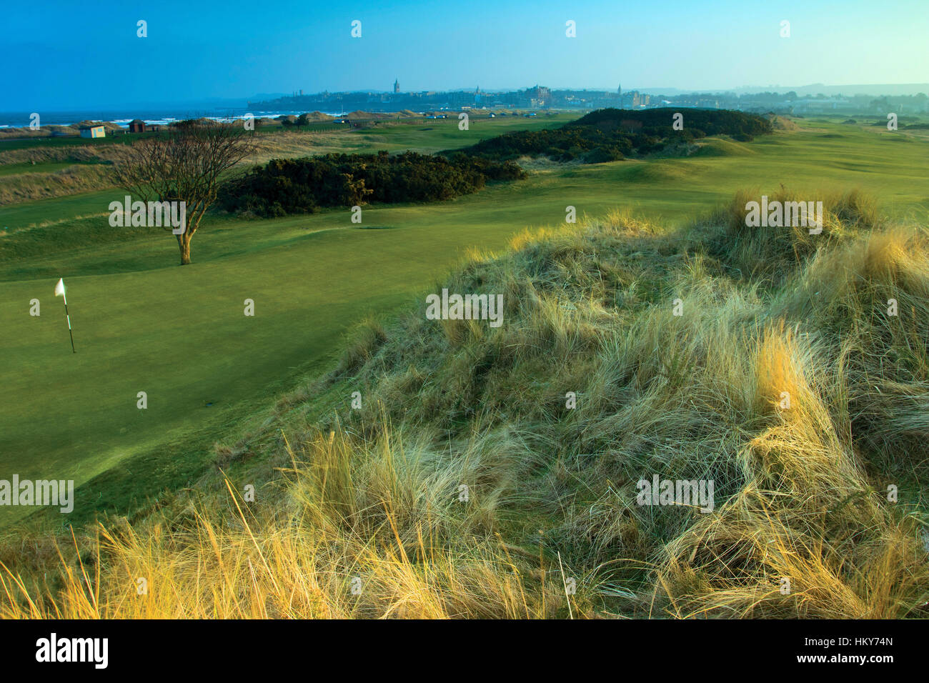 St Andrews from Jubilee Links Golf Course, St Andrews, Fife Stock Photo