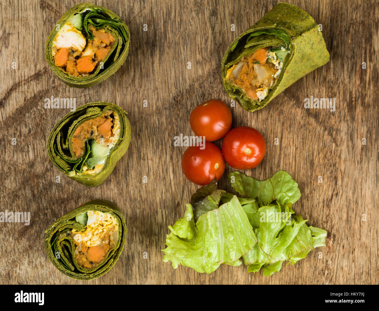 Tumeric Chicken Wrap or Sandwich Healthy Food Stock Photo Alamy