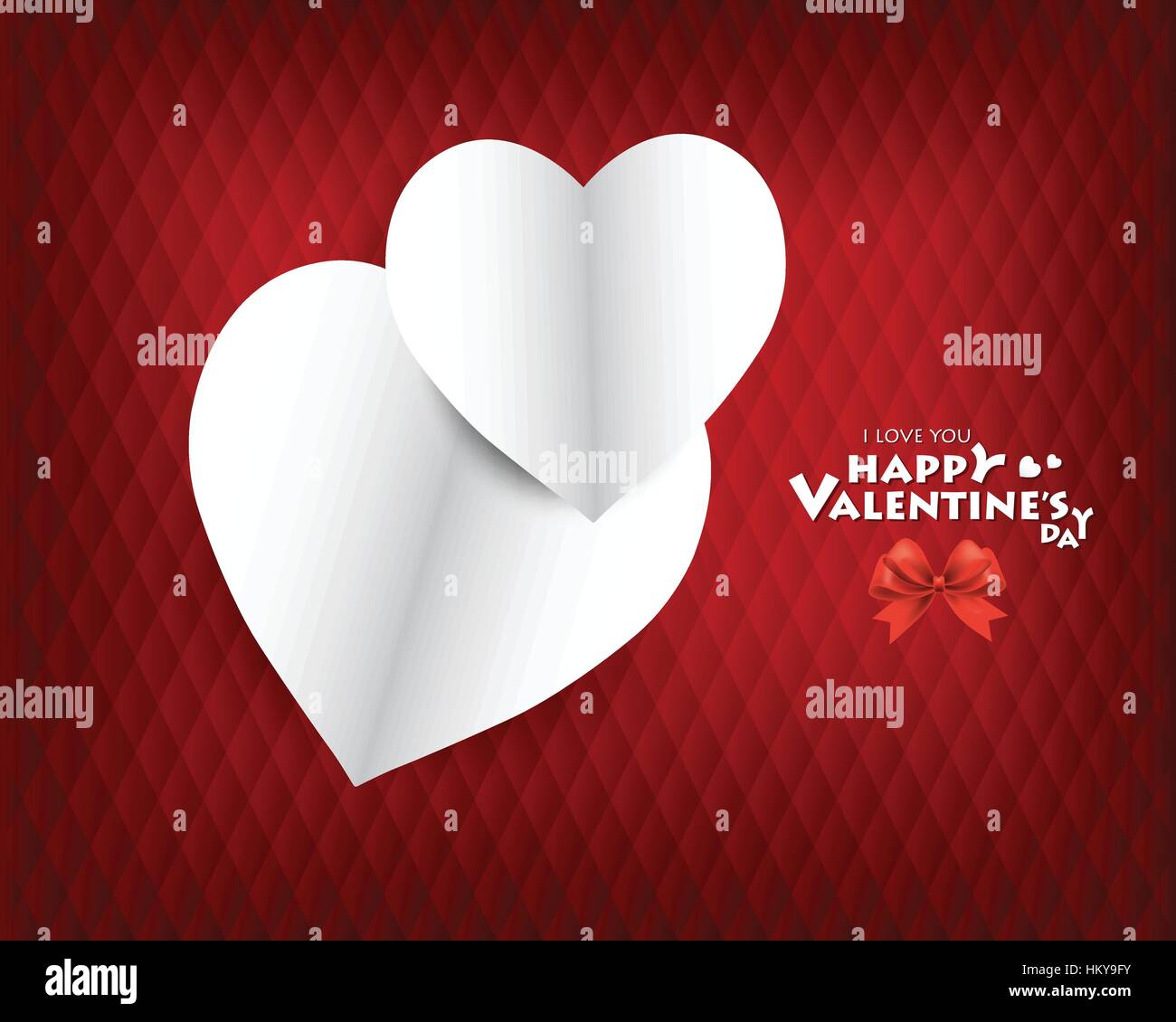 Valentine's day card with Heart Paper. Vector illustration Stock Vector ...