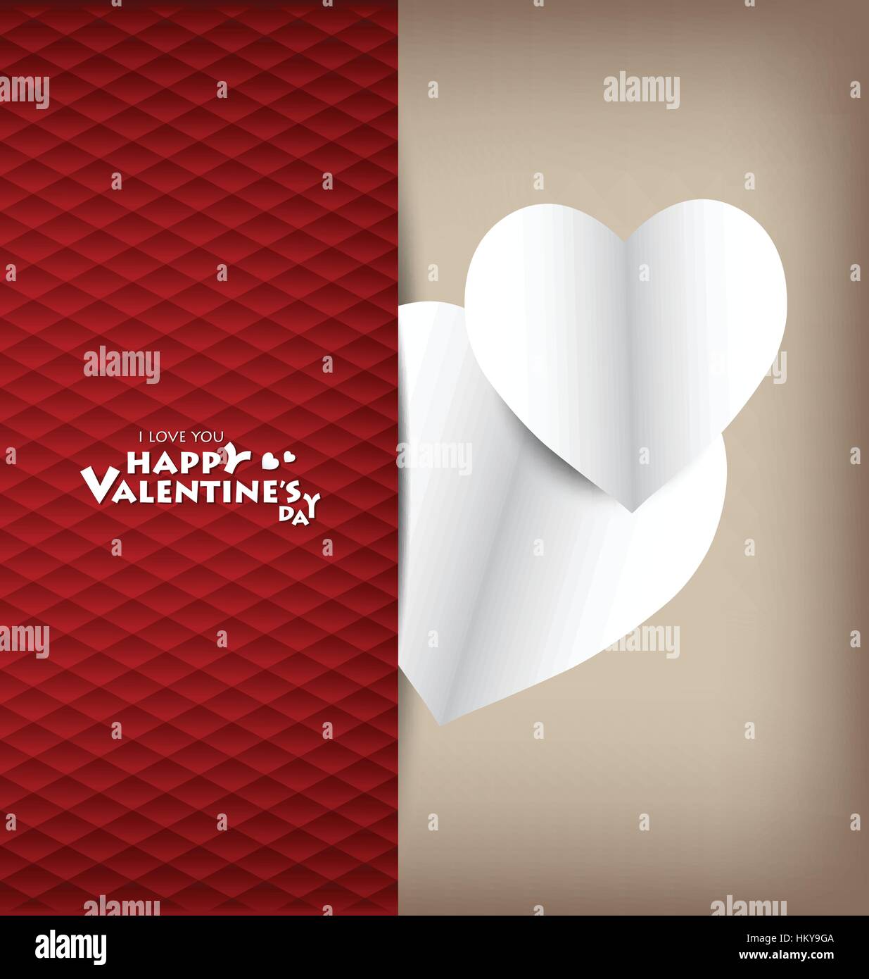 Valentine's day card with Heart Paper. Vector illustration Stock Vector ...